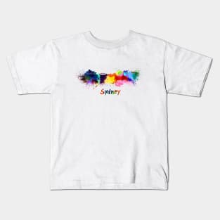 Sydney skyline in watercolor Kids T-Shirt